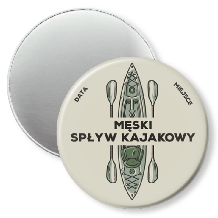przypinka magnes Męski wypad na spływ kajakowy