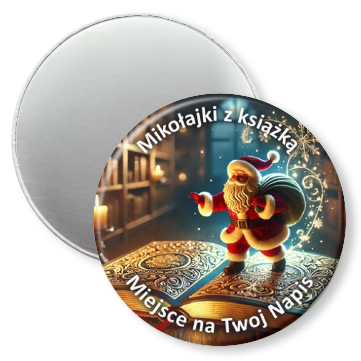 przypinka magnes Mikołajki z książką