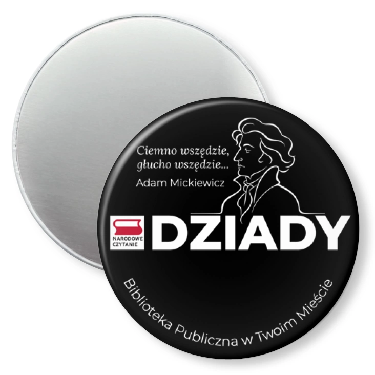 przypinka magnes Narodowe Czytanie Ciemno wszędzie