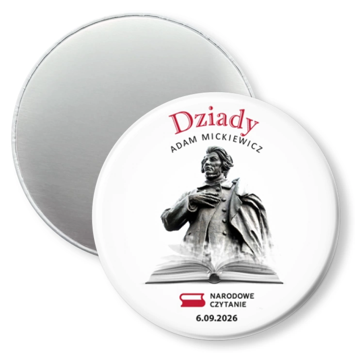 przypinka magnes Narodowe Czytanie Dziady Adama Mickiewicza