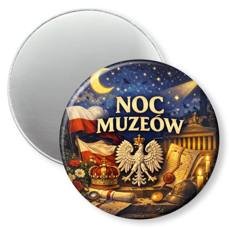 przypinka magnes Noc Muzeów - symbole narodowe
