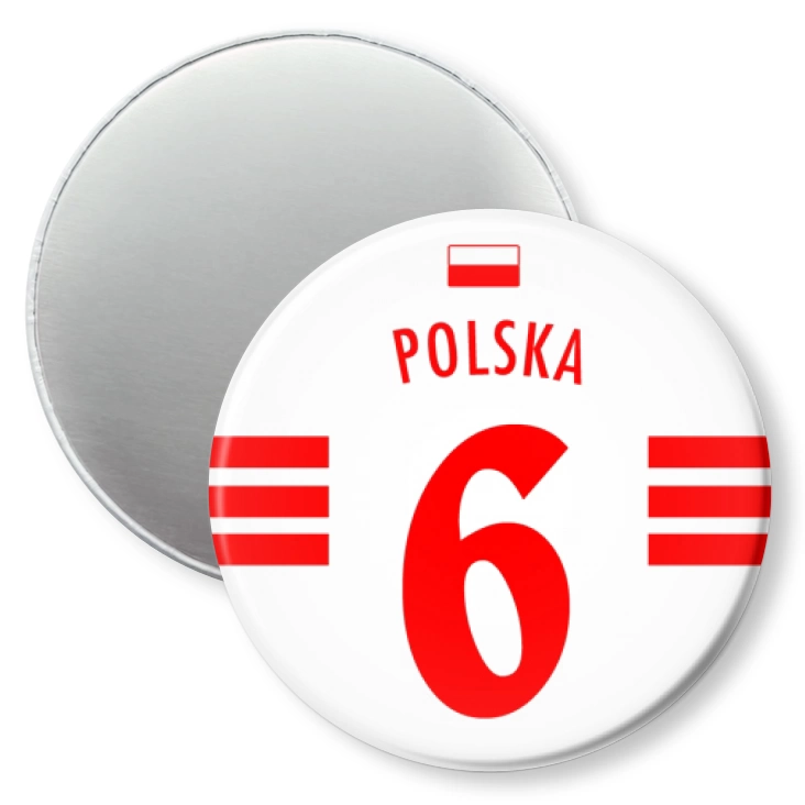 przypinka magnes Numer sześć