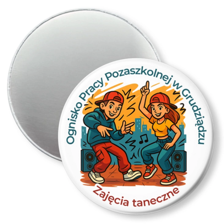 przypinka magnes Ognisko Pracy Pozaszkolnej w Grudziądzu. Zajęcia taneczne