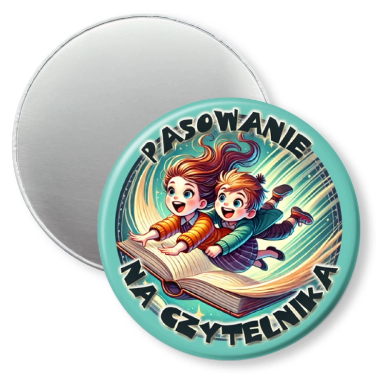 przypinka magnes Pasowanie na czytelnika lot na książce