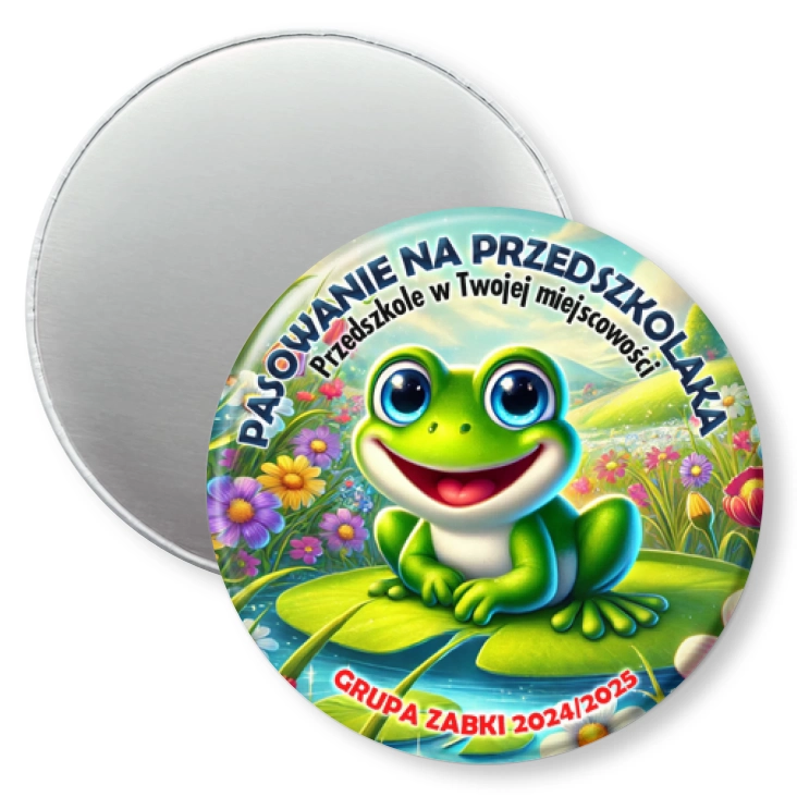 przypinka magnes Pasowanie na przedszkolaka grupa Żabki