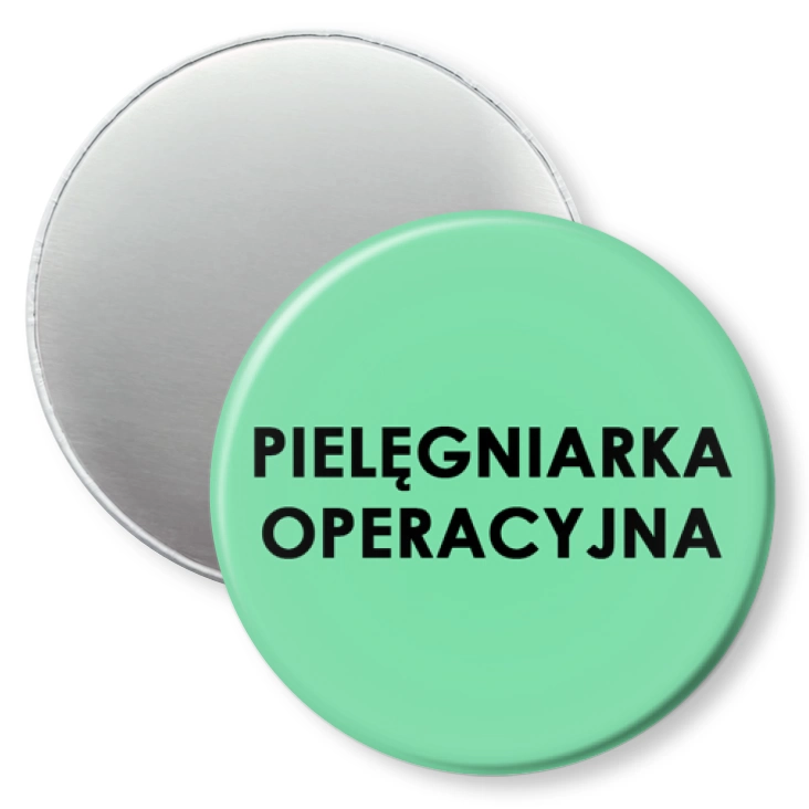 przypinka magnes Pielęgniarka operacyjna czarne litery