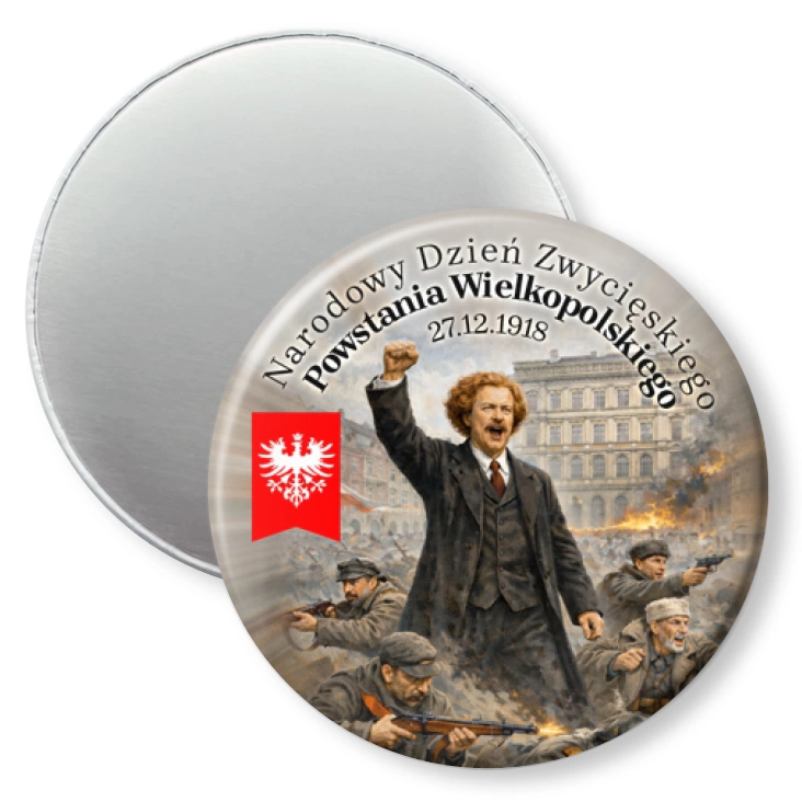 przypinka magnes Powstanie Wielkopolskie Ignacy Jan Paderewski z powstańcami