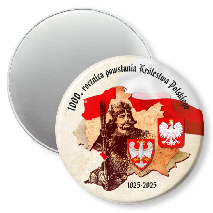 przypinka magnes 1000. rocznica powstania Królestwa Polskiego historyczna mapa