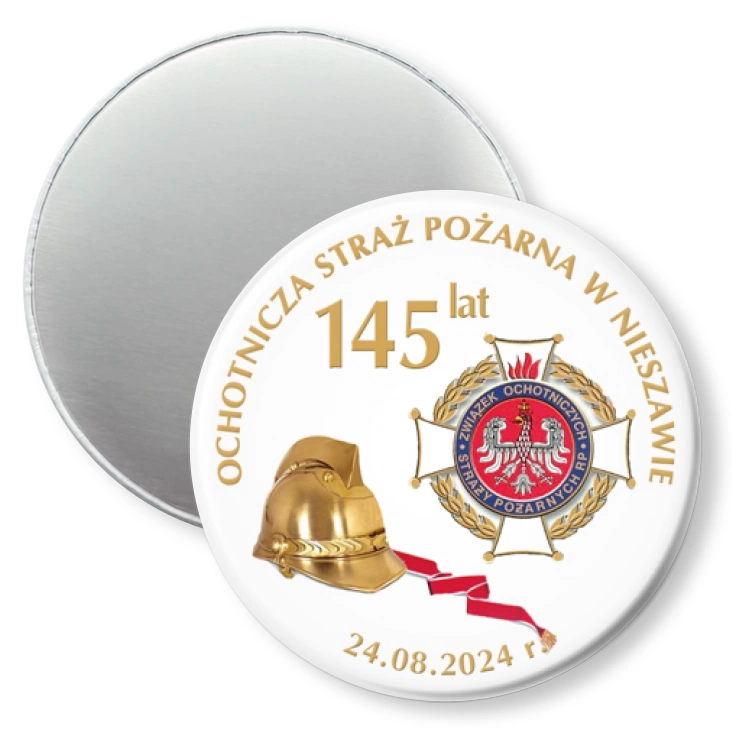 przypinka magnes 140 lat OSP w Nieszawie