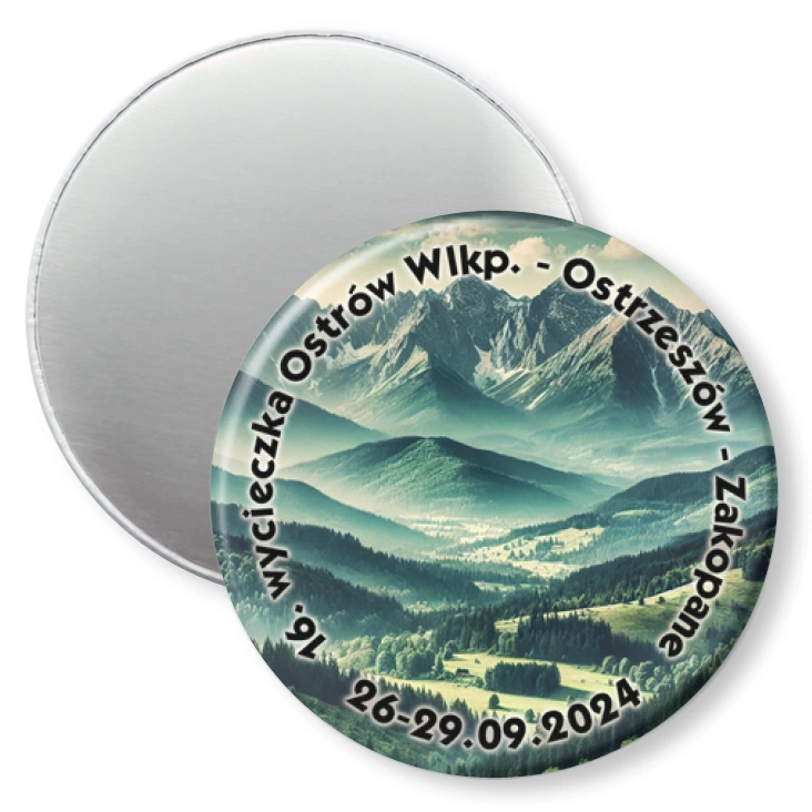 przypinka magnes 16. wycieczka Ostrzeszów - Ostrów Wlkp. - Zakopane