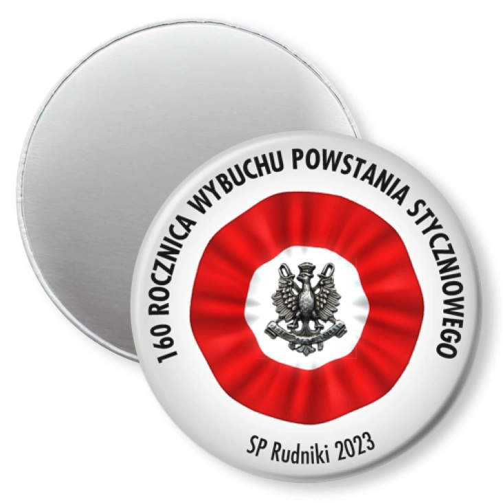 przypinka magnes 160. Rocznica wybuchu Powstania Styczniowego SP Rudniki