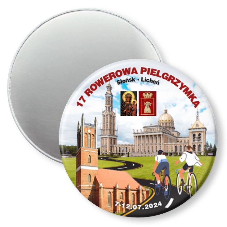 przypinka magnes 18 Rowerowa Pielgrzymka Słońsk - Licheń 2024