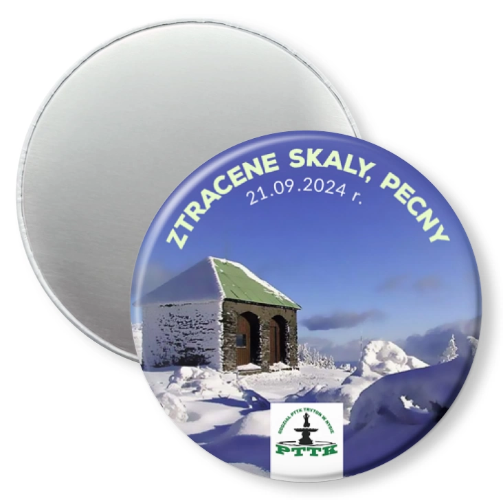 przypinka magnes Ztracene Skaly Pecny PTTK Nysa