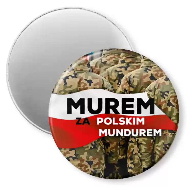 przypinka magnes Akcja Murem za polskim mundurem
