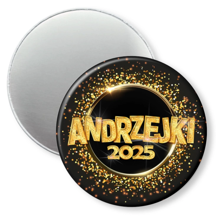 przypinka magnes Andrzejki złoty napis
