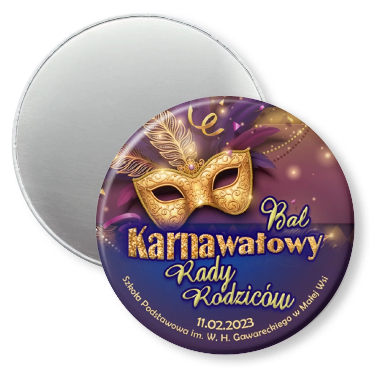 przypinka magnes Bal Karnawałowy SP w Małej Wsi