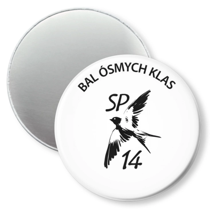 przypinka magnes Bal Ósmych Klas SP 14 Zielona Góra logo