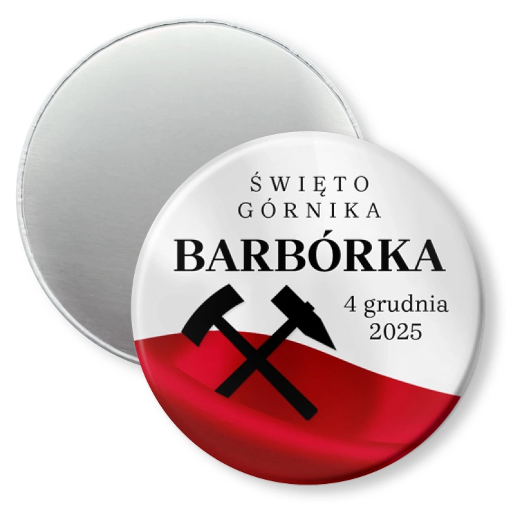 przypinka magnes Barbórka barwy narodowe