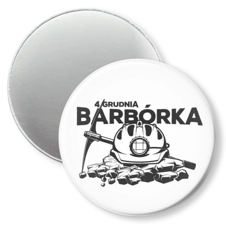 przypinka magnes Barbórka monochromatyczny wzór