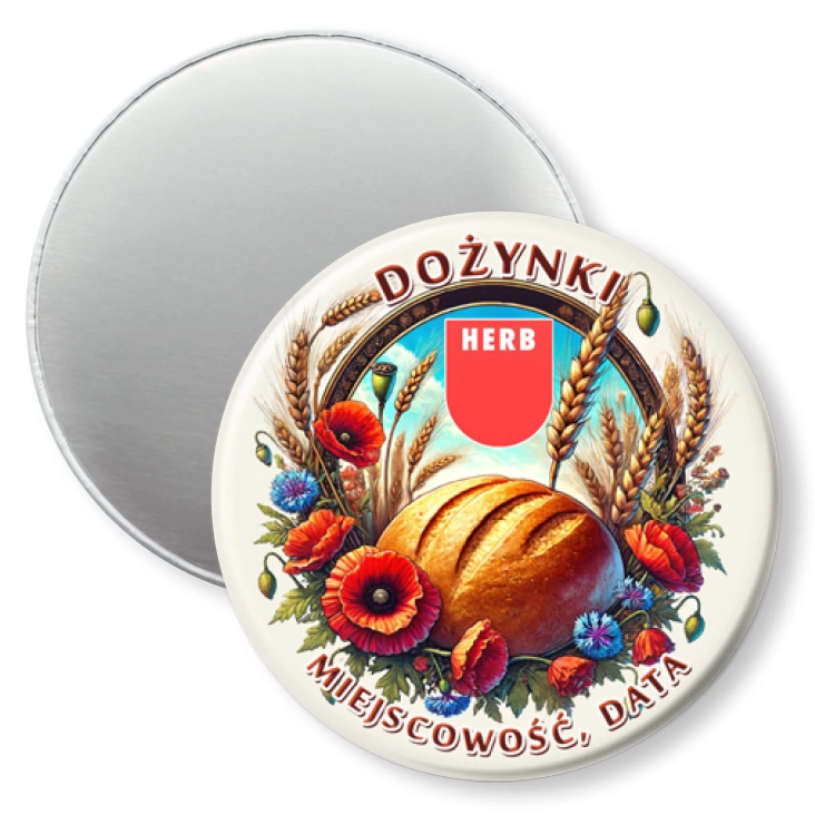 przypinka magnes Dożynki chleb i herb