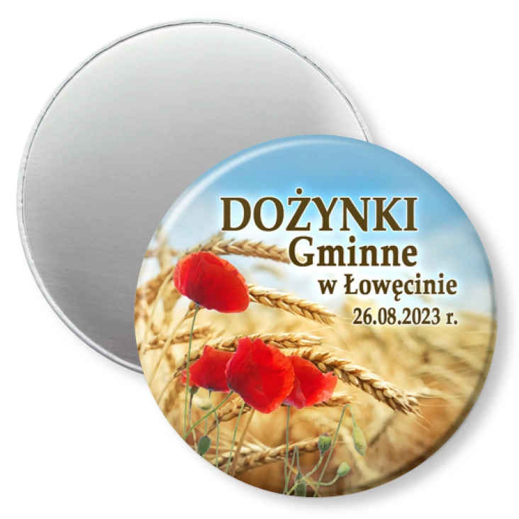 przypinka magnes Dożynki Gminne w Łowęcinie