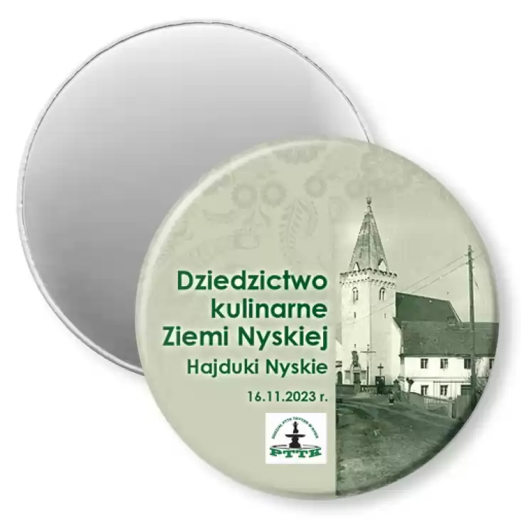 przypinka magnes Dziedzictwo kulinarne Ziemi Nyskiej - Hajduki Nyskie