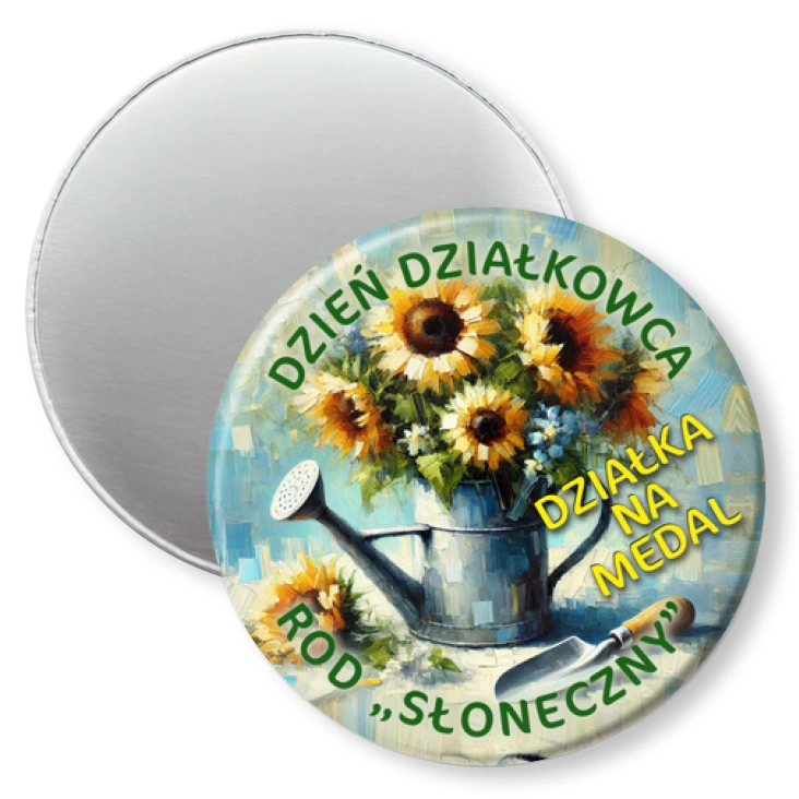 przypinka magnes Dzień Działkowca ROD Słoneczny