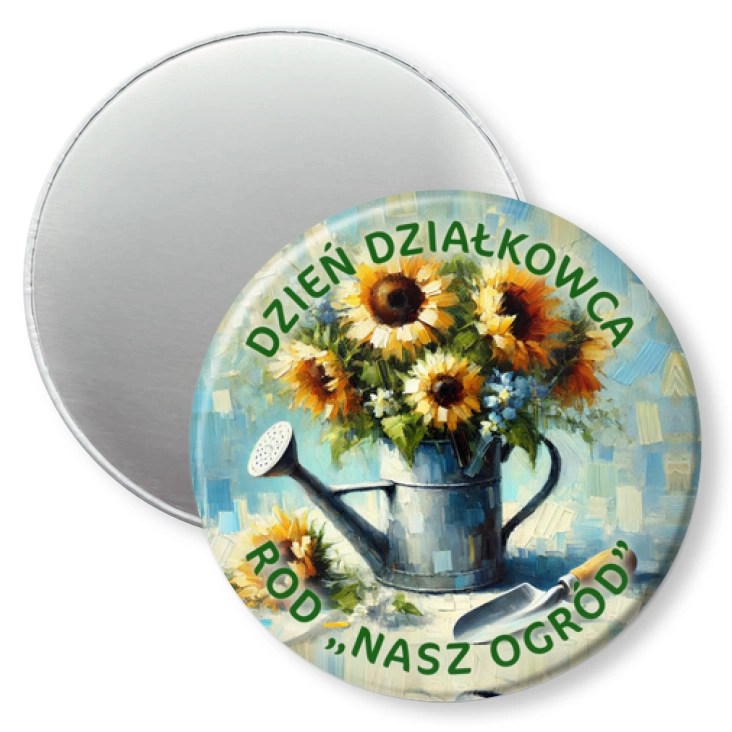 przypinka magnes Dzień działkowca słoneczniki