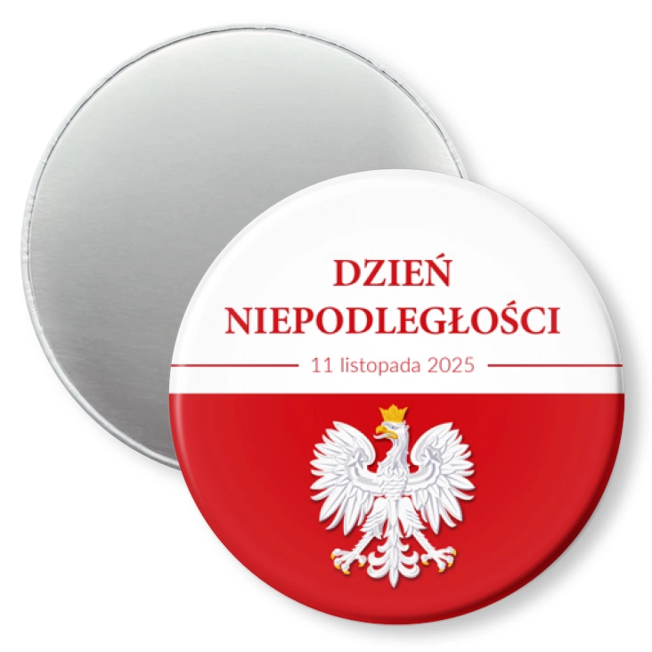 przypinka magnes Dzień Niepodległości Biało-Czerwony z orłem