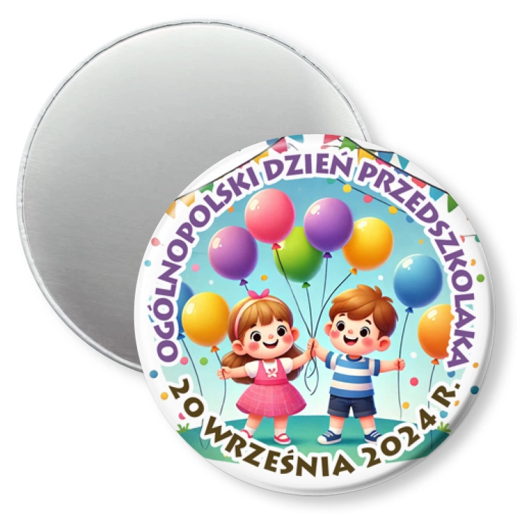 przypinka magnes Dzień Przedszkolaka z balonikami