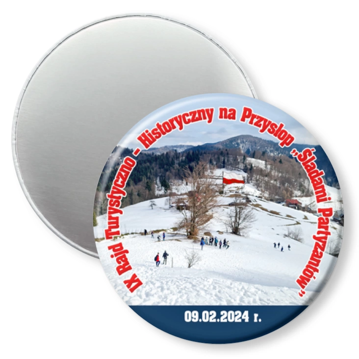 przypinka magnes Dziewiąty Rajd Turystyczno-Historyczny 2024