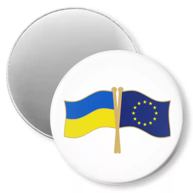 przypinka magnes Flagi Ukraina Unia Europejska