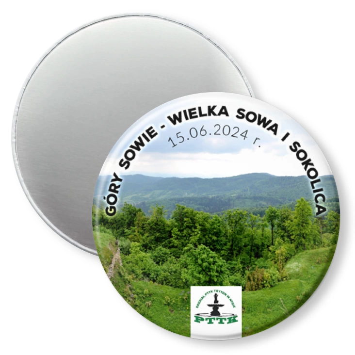 przypinka magnes Góry Sowie Wielka Sowa i Sokolica