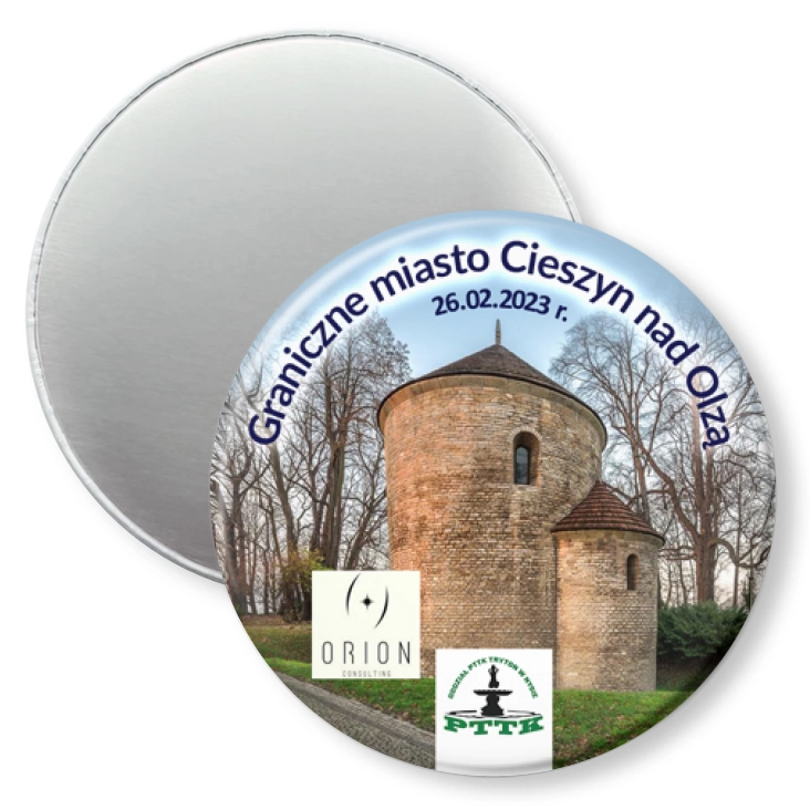 przypinka magnes Graniczne miasto Cieszyn nad Olzą 2023