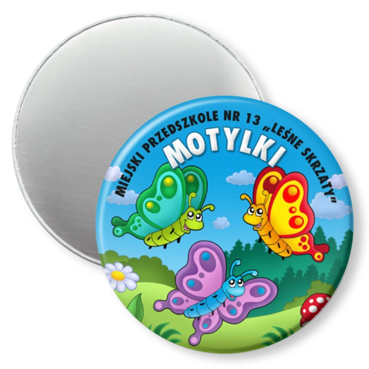 przypinka magnes Grupa Motylki Przedszkole nr 13 Leśne Skrzaty