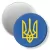 Przypinka magnes Herb Ukraina na niebieskim tle