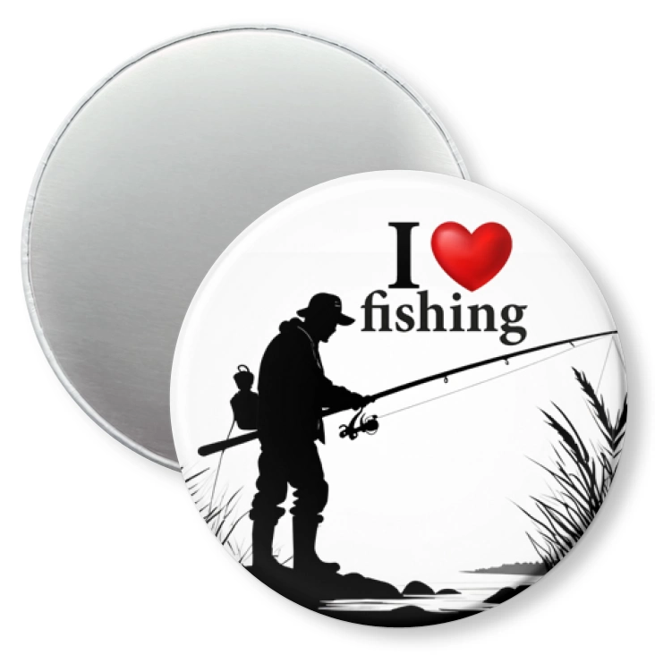 przypinka magnes I love fishing