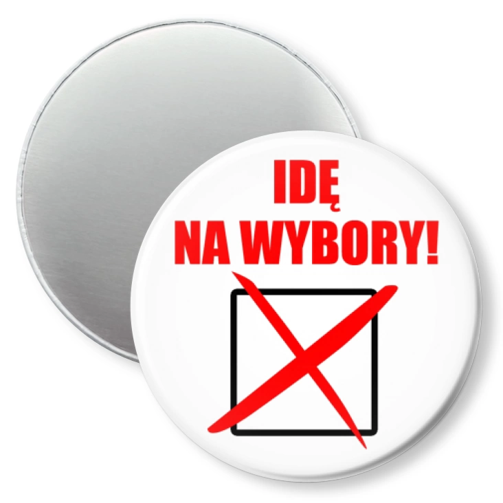 przypinka magnes Idę na wybory rubryka