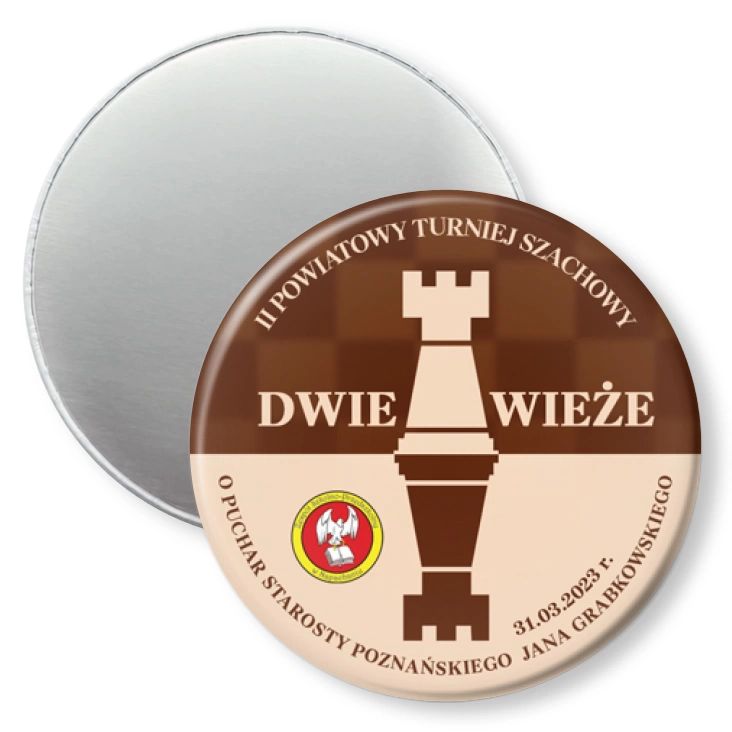 przypinka magnes II Turniej Szachowy Dwie Wieże ZSP Napachanie