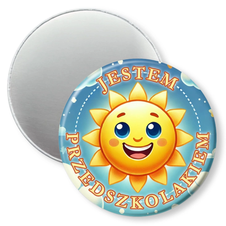 przypinka magnes Jestem przedszkolakiem słoneczko