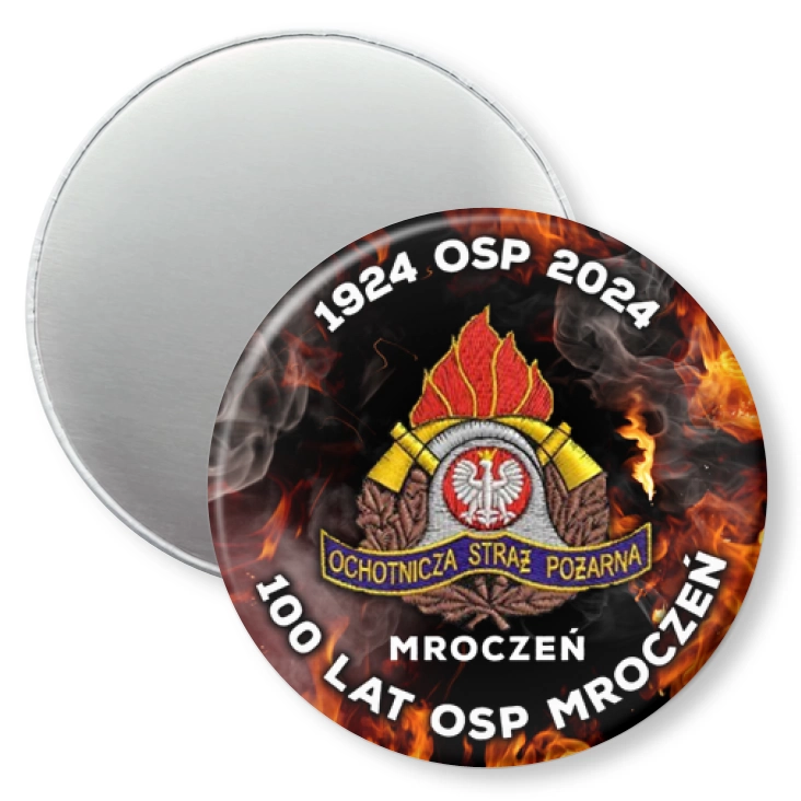 przypinka magnes Jubileusz 100 lat OSP Mroczeń
