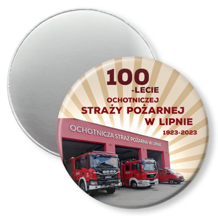 przypinka magnes Jubileusz 100 lat OSP w Lipnie