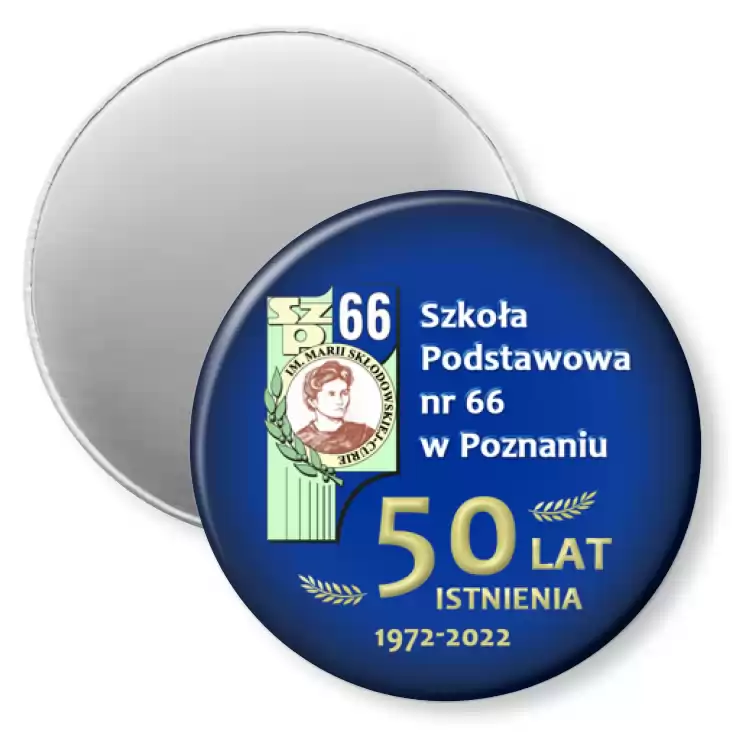 przypinka magnes Jubileusz 50-lecia istnienia SP 66 w Poznaniu