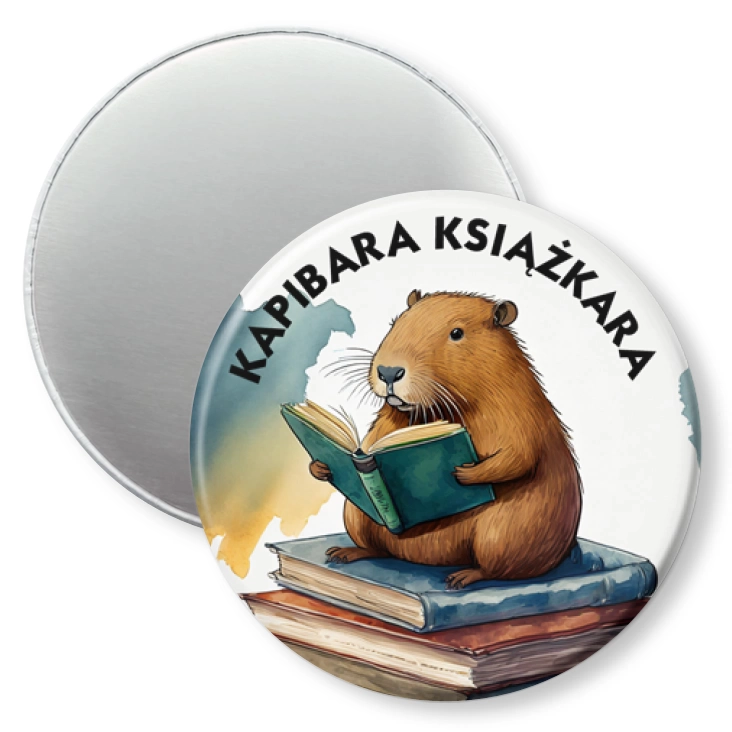 przypinka magnes Kapibara książkara