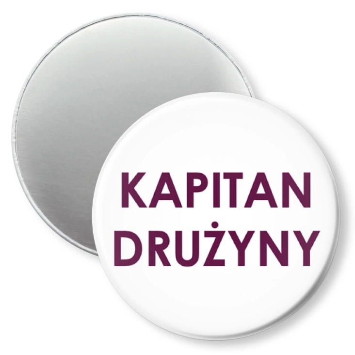 przypinka magnes Kapitan drużyny fioletowy napis