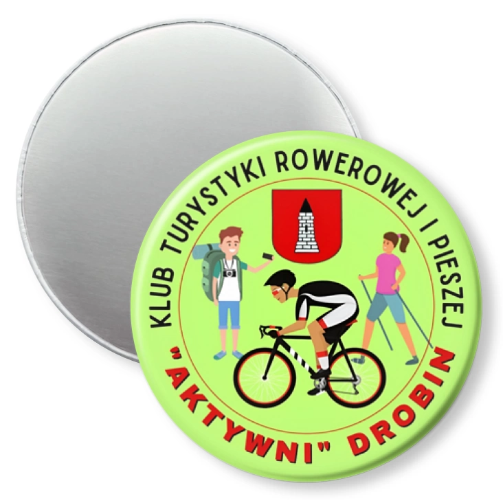 przypinka magnes Klub Turystyki Rowerowej i Pieszej Aktywni Drobin