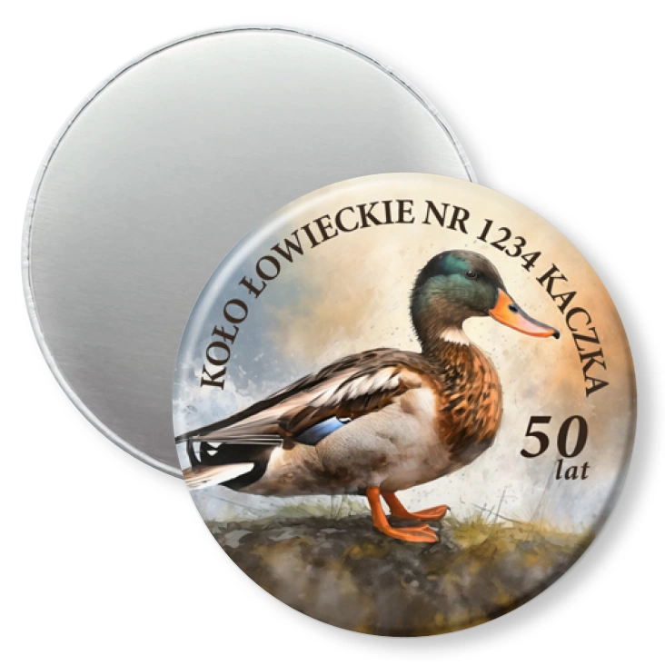 przypinka magnes Koło Łowieckie Kaczka Jubileusz