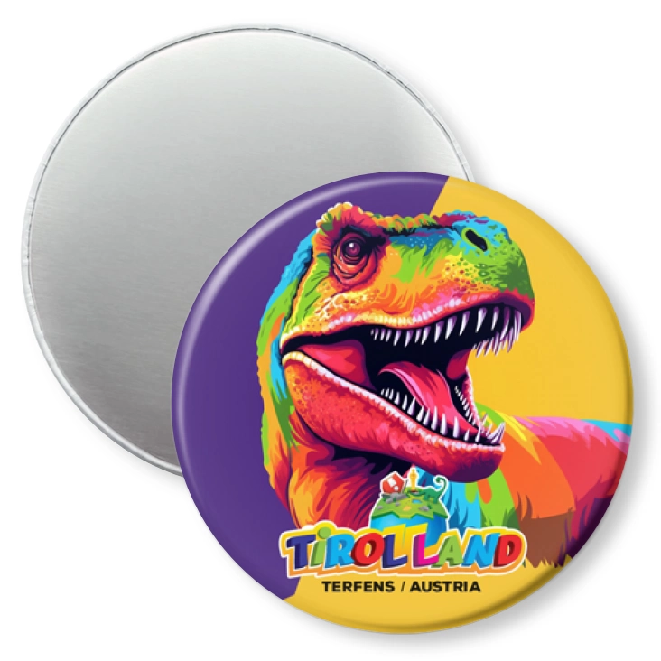przypinka magnes Kolorowy tyranozaur Tirolland