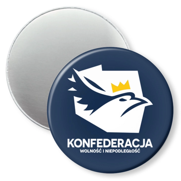 przypinka magnes Konfederacja logo w inwersji