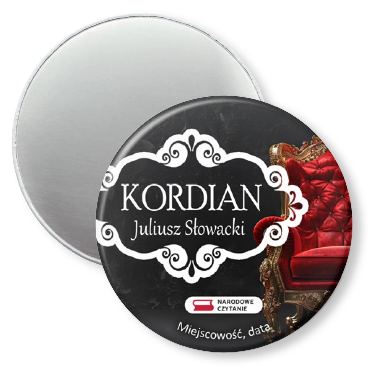 przypinka magnes Kordian Narodowe Czytanie pusty tron cara